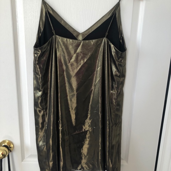 Aritzia Wilfred Free Gold Mini Slip Dress - Picture 2 of 3